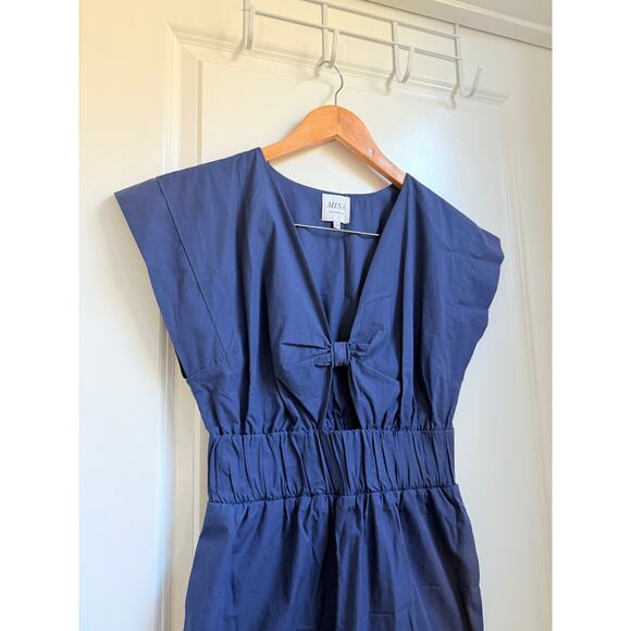 MISA‎ Los Angeles Claudine Dress Midnight Blue Poplin XS Casual Vacation - Picture 7 of 10